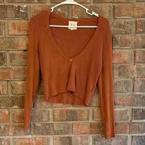 TS Women's Rust Ribbed Cardigan